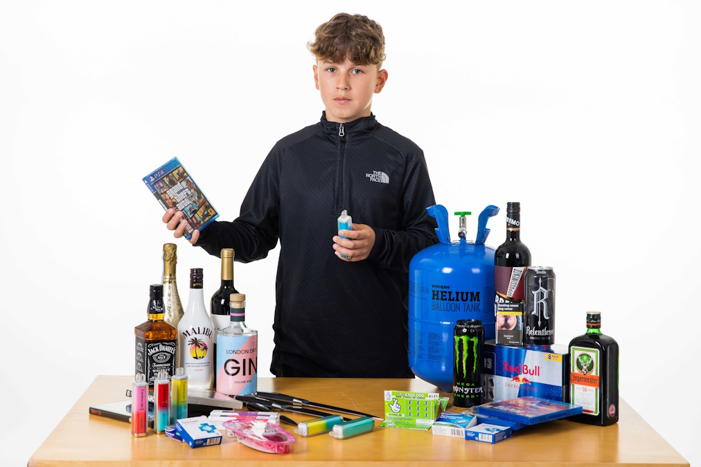 Boy aged 12 with underage items